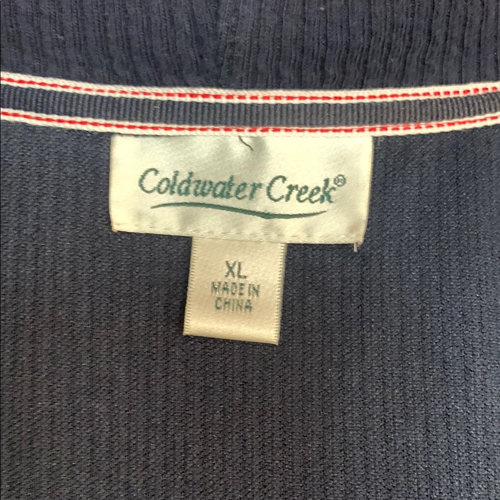 Coldwater Creek Cozy Navy Hooded Cardigan with Button Accents - Picture 7 of 7